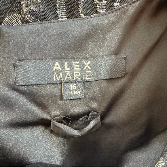 Alex Marie Dress black silver cocktail size 16 - Picture 2 of 11